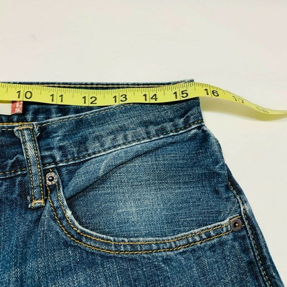 Levi's 505 Straight Fit Jeans Distressed Faded Whisker Red Tab Dark W31xL32 NWOT - Picture 8 of 10
